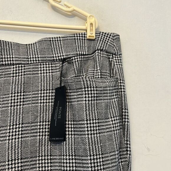 Lane Bryant black white plaid pull on trouser pants Size 22/24 Long New - Picture 3 of 9
